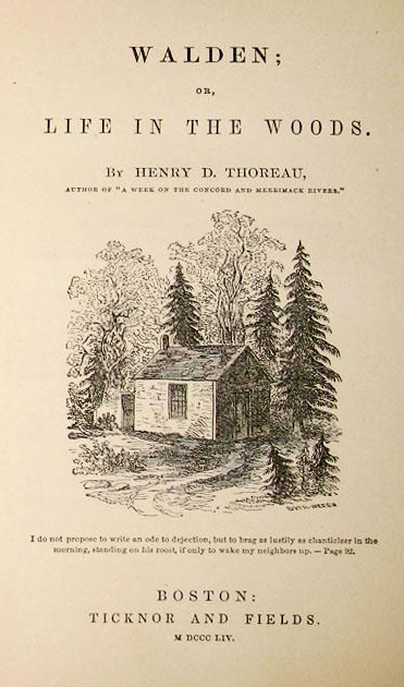 Original title page. The picture was drawn by Thoreau's sister Sophia.